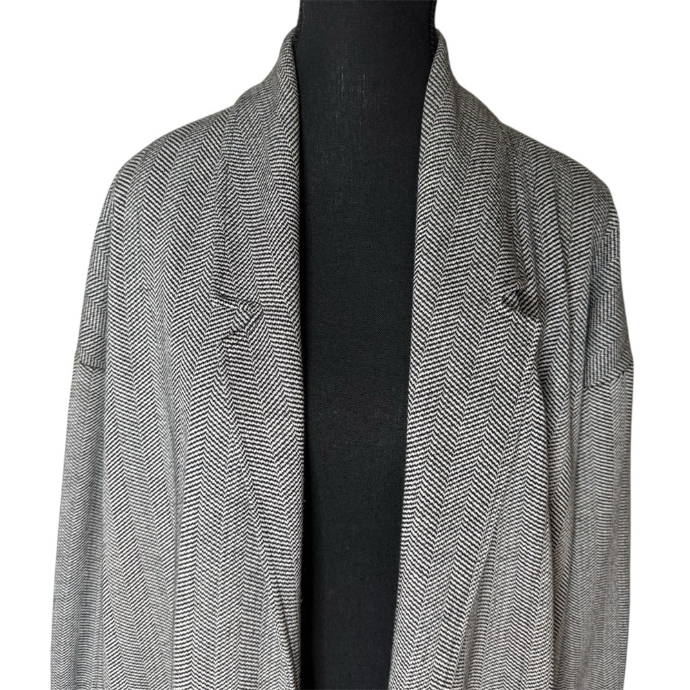 Herringbone Chevron Pattern Sweater Coat Duster Oversized Coatigan Size Large XL - Picture 2 of 12